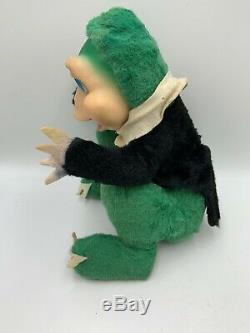 Rare 1950s RUSHTON Plush FROG Rubber Face Stuffed Animal Toy