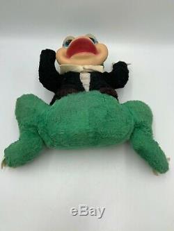 Rare 1950s RUSHTON Plush FROG Rubber Face Stuffed Animal Toy