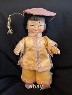 Rare 1950s RUSHTON Star Creation Plush Rubber Face Musical Asian Chinese Lady