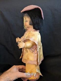 Rare 1950s RUSHTON Star Creation Plush Rubber Face Musical Asian Chinese Lady