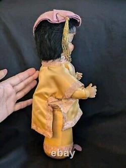 Rare 1950s RUSHTON Star Creation Plush Rubber Face Musical Asian Chinese Lady