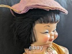 Rare 1950s RUSHTON Star Creation Plush Rubber Face Musical Asian Chinese Lady