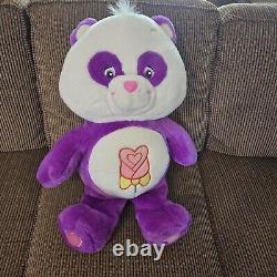 Rare Huge CARE BEAR Cousin POLITE PANDA 24 Purple Plush 2005 Stuffed Animal Big