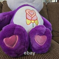 Rare Huge CARE BEAR Cousin POLITE PANDA 24 Purple Plush 2005 Stuffed Animal Big