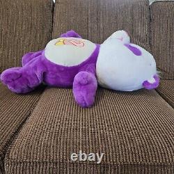 Rare Huge CARE BEAR Cousin POLITE PANDA 24 Purple Plush 2005 Stuffed Animal Big