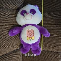 Rare Huge CARE BEAR Cousin POLITE PANDA 24 Purple Plush 2005 Stuffed Animal Big