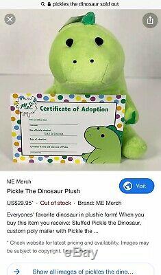 Rare Moriah Elizabeth PICKLE The Dinosaur Plush Soft Toy SOLD OUT Ltd Edition