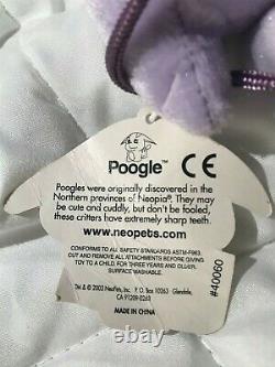 Rare Neopets Door Hanger Plush Toy with Tag 2003 Purple Poogle Limited Too