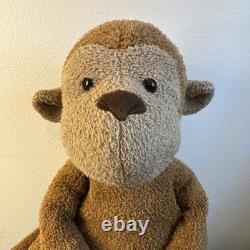 Rare Retired Jellycat Pelhamby Monkey 11 brown plush stuffed animal