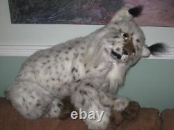 Rare! Vintage Animal Fair Plush Stuffed Bobcat- Lynx- BIG! 24 x 20 Kitty Cat