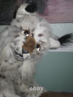 Rare! Vintage Animal Fair Plush Stuffed Bobcat- Lynx- BIG! 24 x 20 Kitty Cat