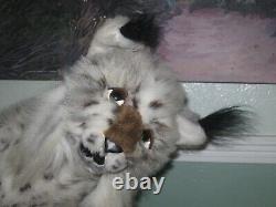Rare! Vintage Animal Fair Plush Stuffed Bobcat- Lynx- BIG! 24 x 20 Kitty Cat