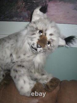 Rare! Vintage Animal Fair Plush Stuffed Bobcat- Lynx- BIG! 24 x 20 Kitty Cat