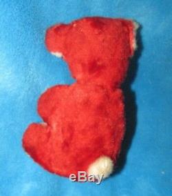 Rare Vintage Happy 7 Rubber Face Red Teddy Bear Plush Rushton Valentines Day