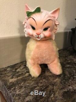 Rare Vintage Rushton My Toy Plush Stuffed Rubber Face Kitten Cat 1950s