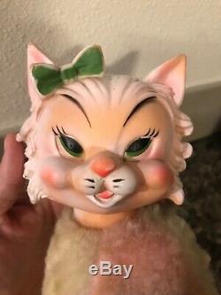 Rare Vintage Rushton My Toy Plush Stuffed Rubber Face Kitten Cat 1950s