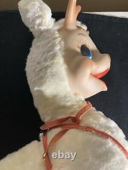 Rare Vintage Rushton Rudolph Reindeer White Plush Deer Original Christmas