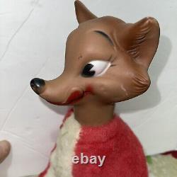 Rare Vtg 1950s Rubber Head Face Stuffed Animal Plush Red Fox 9 Gloria Toy