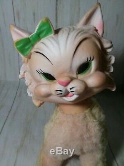 Rare Vtg My Toy Plush Stuffed Rubber Face Kitten Cat 1950s