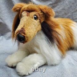 Realistic Collie Sheltie Shetland Puppy Dog 20 Plush Stuffed Animal Laying Down