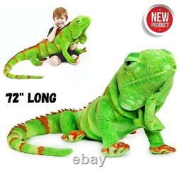 Realistic Giant Iguana Big Stuffed Animal Plush Soft Huge Lizard Toy Kid Gift