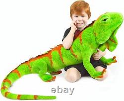 Realistic Giant Iguana Big Stuffed Animal Plush Soft Huge Lizard Toy Kid Gift