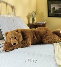 Realistic Large Brown Plush Bear Body Pillow Toy Stuffed Animal Teddy Weighted