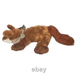 Red Fox Plush Realistic Floppy Beans Gingham Bow Animal Adventure 2003 20 Inch