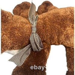 Red Fox Plush Realistic Floppy Beans Gingham Bow Animal Adventure 2003 20 Inch