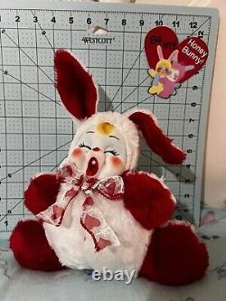 Rubber Face Plush Yawning Bunny