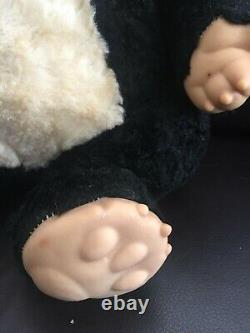 Rushton Rubber Face Chubby Tubby Bear 1950s Plush Stuffed Animal Panda Toy 16 in