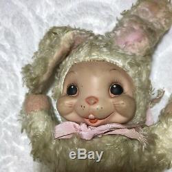 Rushton Rubber Face Happy Bunny Vintage Midcentury Plush Toy