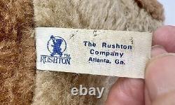 Rushton Sad Crying Bear Rubber Face Plush Stuffed Animal Beige Brown Vintage 9