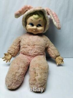 Rushton Star Creation Baby Doll Bunny Rabbit Plush Stuffed Animal Rubber Face