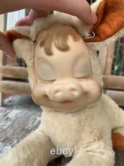 Rushton Star Creation Vintage Rubber Face Plush Cow Calf Plush