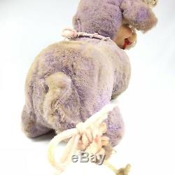 Rushton Star Creations Vintage 50 60s Daisy Cow Rubber Face Purple Plush Rare