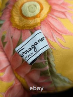 Salvatore Ferragamo Designer Silk Floral Print Teddy Bear Plush Stuffed Animal