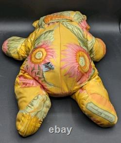 Salvatore Ferragamo Designer Silk Floral Print Teddy Bear Plush Stuffed Animal