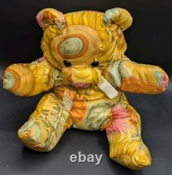 Salvatore Ferragamo Designer Silk Floral Print Teddy Bear Plush Stuffed Animal