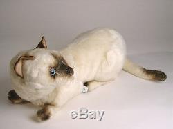 Seal Point Siamese Cat by Piutre, Hand Made in Italy, Plush Stuffed Animal NWT