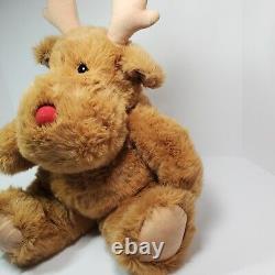 Sears Soft Dreams Reindeer Plush Stuffed Animal 1990's Christmas 16 No. 55610