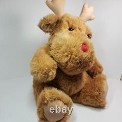 Sears Soft Dreams Reindeer Plush Stuffed Animal 1990's Christmas 16 No. 55610