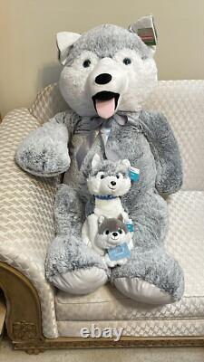 Set Of 3 (Small Medium XXL) Husky Dog Plush Polar Stuffed Animal Toys White Gray