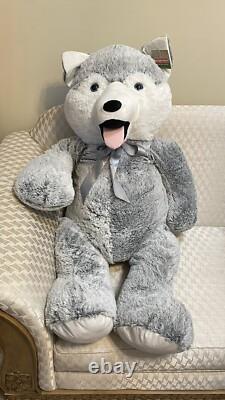 Set Of 3 (Small Medium XXL) Husky Dog Plush Polar Stuffed Animal Toys White Gray