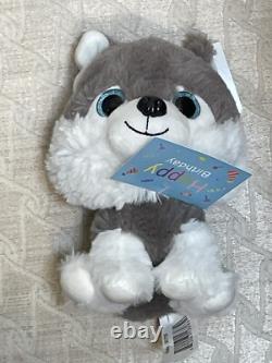 Set Of 3 (Small Medium XXL) Husky Dog Plush Polar Stuffed Animal Toys White Gray