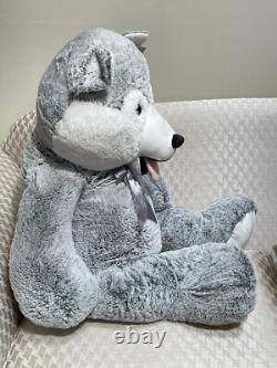 Set Of 3 (Small Medium XXL) Husky Dog Plush Polar Stuffed Animal Toys White Gray