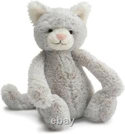 Shy grey kitten stuffed animal, medium 12 inches cat and kitten plush toy