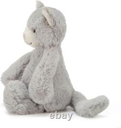 Shy grey kitten stuffed animal, medium 12 inches cat and kitten plush toy