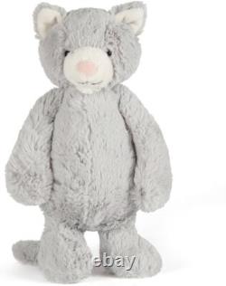 Shy grey kitten stuffed animal, medium 12 inches cat and kitten plush toy