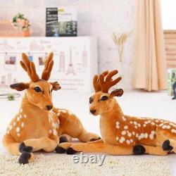 -Simulation Plush Stuffed Animal (Sika Deer) Realistic Fluffy and Soft, Brown